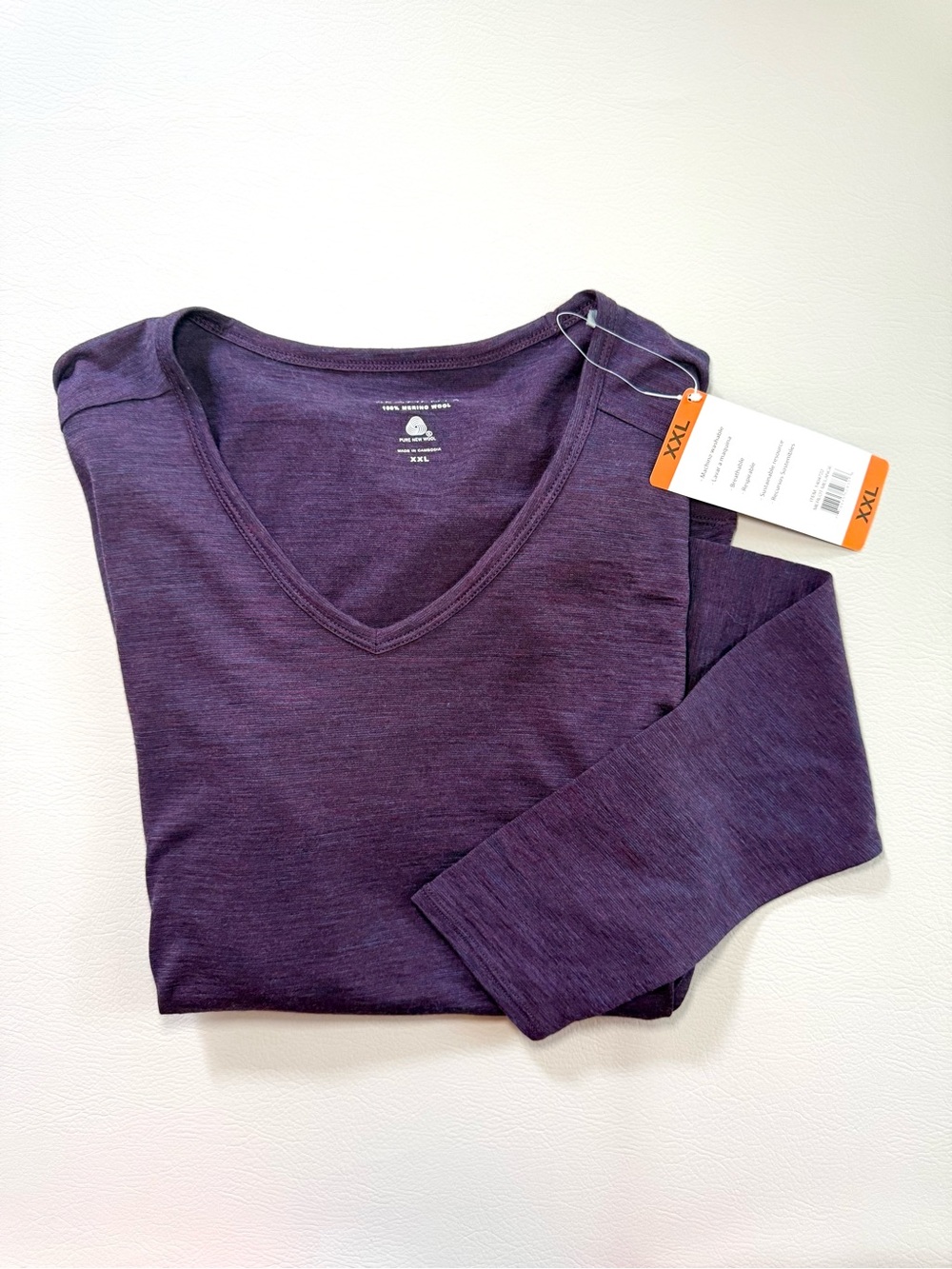 Seg’ments Merlot Purple Merino Wool Base Layer Sweater Women’s XXL New Pin Hole